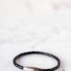 Black Kodiak Bracelet with bolo leather and stainless-steel clasp inspired by Kodiak bears in Alaska